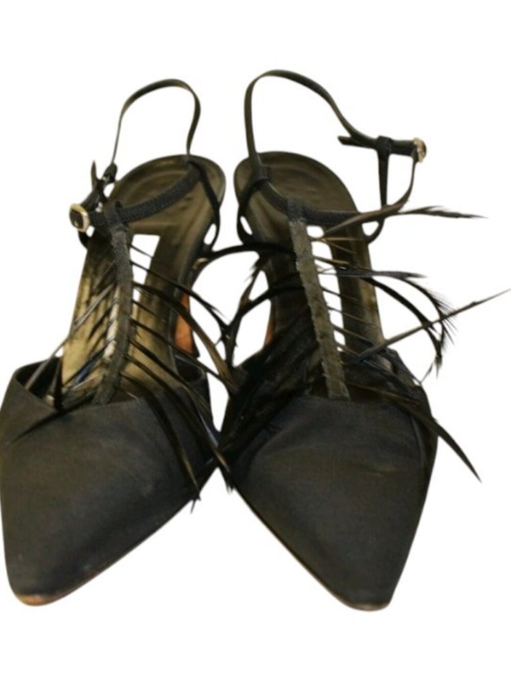 Manolo Blahnik Black Feather Heels 8 - Picture 7 of 11
